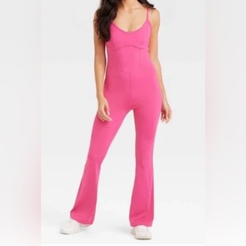 JoyLab Hot Pink Flared Jumper size L NWT